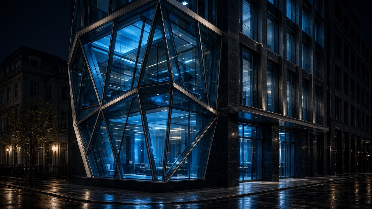 Diamond Hotel Casino glass facade in London